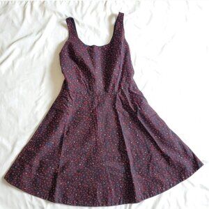 Vintage 90s GAP Floral Skater Mini Dress Navy 00